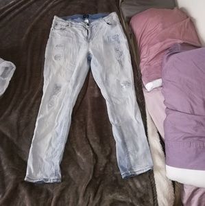 Size 18 light wash distressed skinny jeans